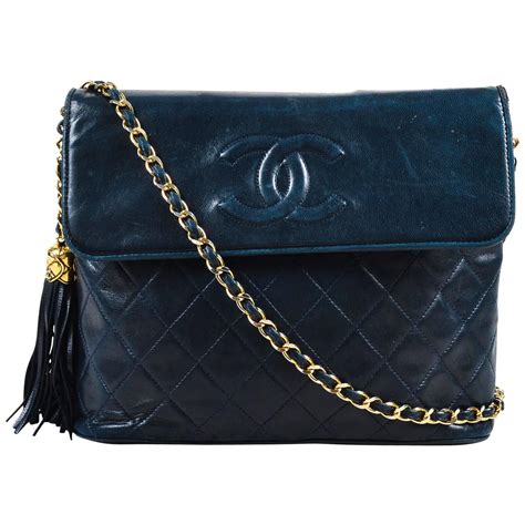 navy blue chanel handbag|vintage navy blue chanel bag.